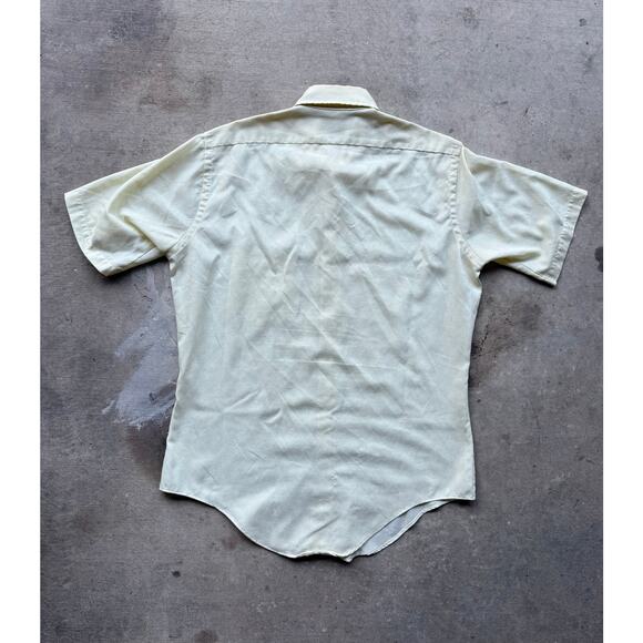 VTG 1970s Arrow Brand Dagger Collar Button Down Beige/Off-White Shirt Size Large - Picture 3 of 8